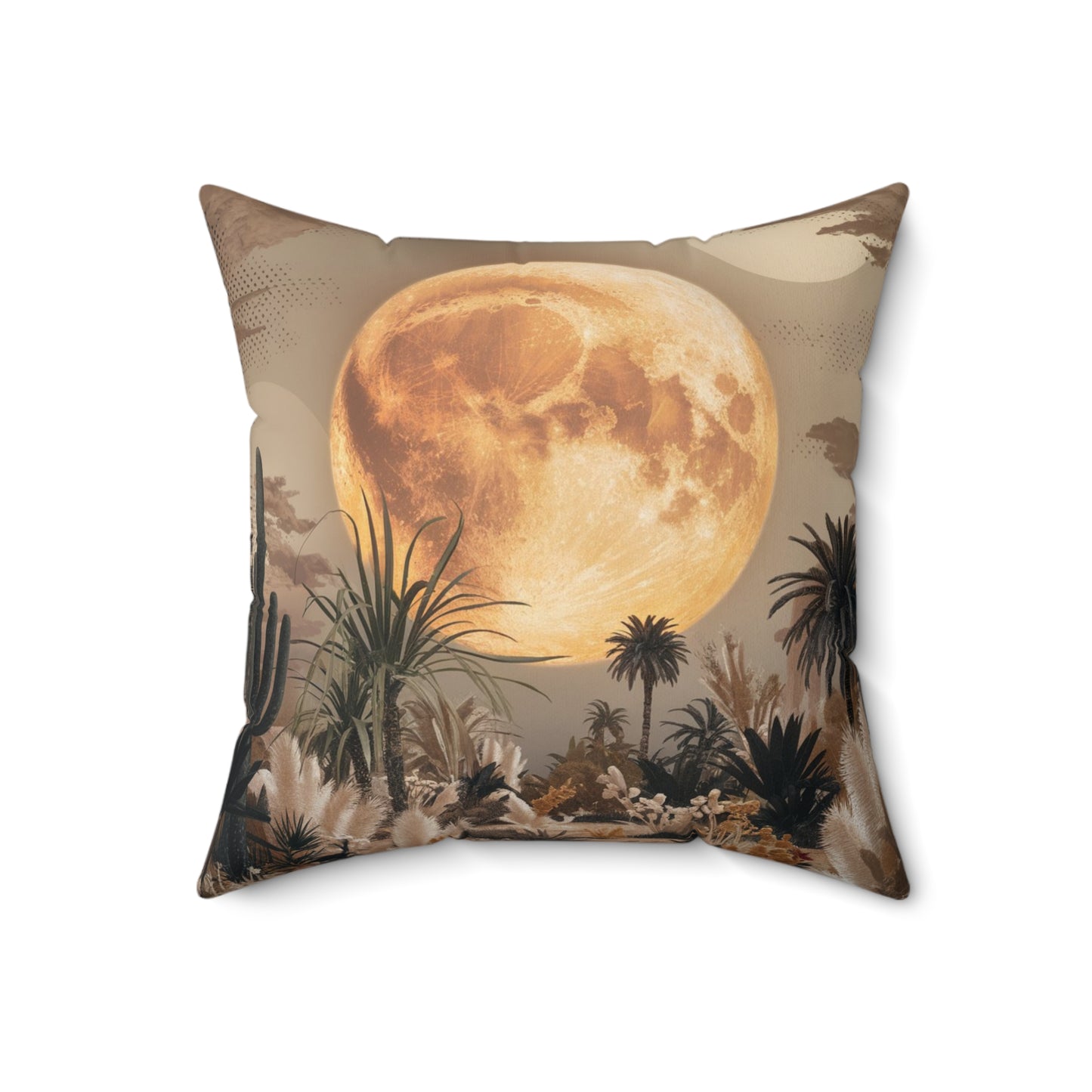 A captivating minimalist and surreal pillow that showcases a dreamy landscape