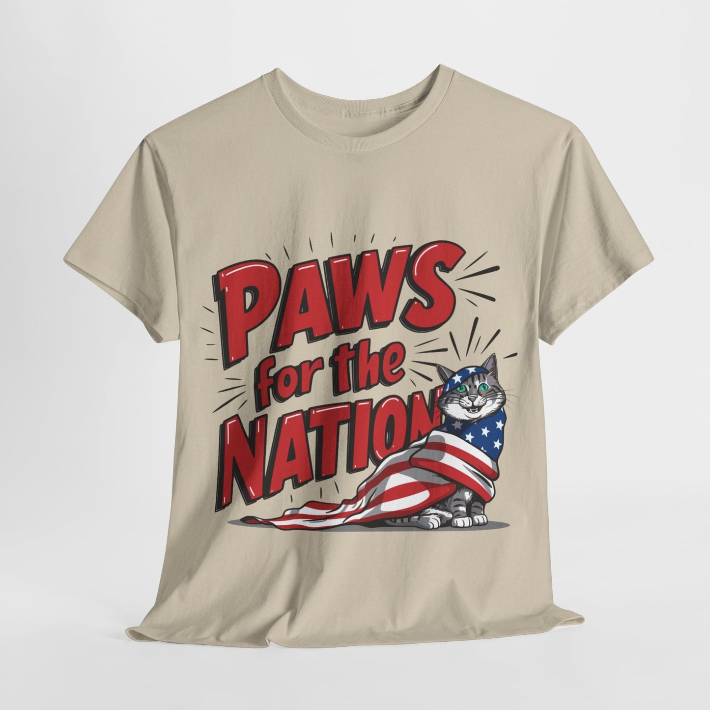 Patriotic Paws T-Shirt, 4th of July Shirt, American Cat Mama Shirt