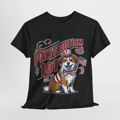 Pawtriotism 101 T-Shirt, 4th of July Shirt, Fourth of July Shirt, American Dog Mama Shirt, Patriotic Dog Mom Shirt, Independence Day