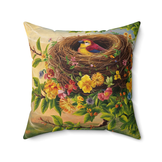 Pillow floral bird nest, loving mother