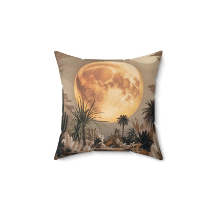 A captivating minimalist and surreal pillow that showcases a dreamy landscape