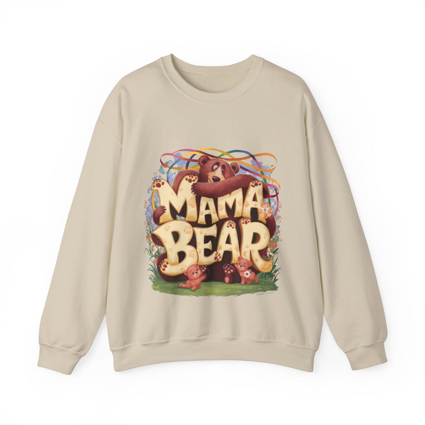 Sweatshirt Mama bear watches 2 children, mother day, new beby.