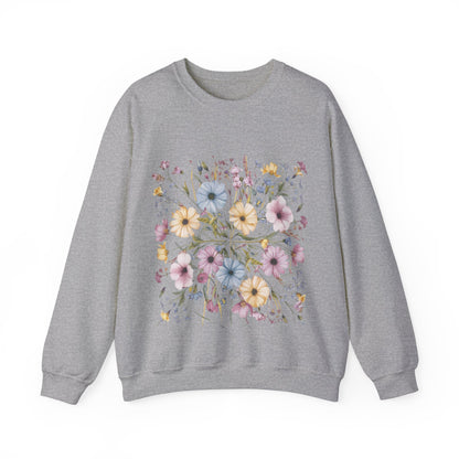 Flower Sweatshirts, Aesthetic Wildflower, Botanical Floral, Minimalist Sweatshirts for Women, Botanical Sweatshirt