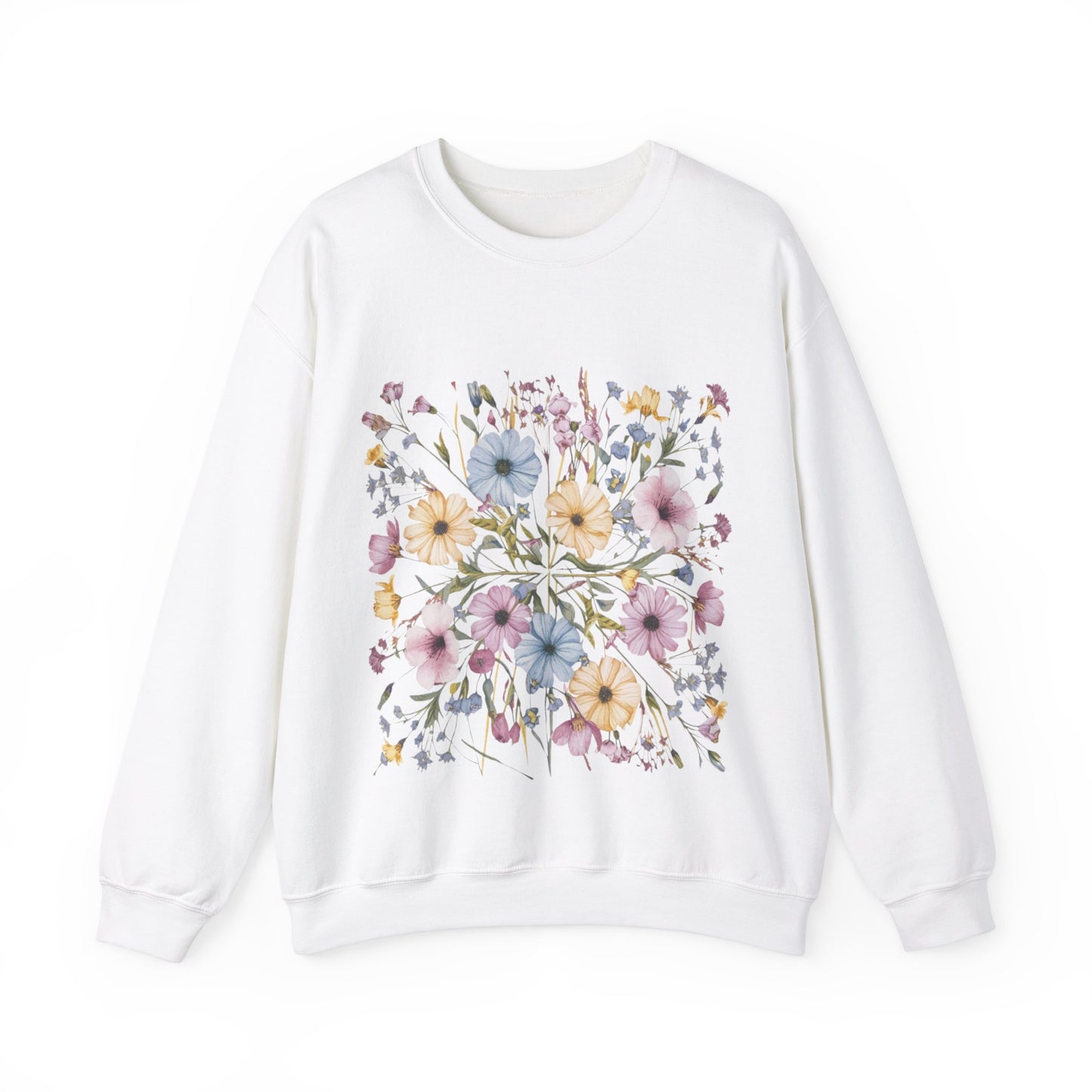 Flower Sweatshirts, Aesthetic Wildflower, Botanical Floral, Minimalist Sweatshirts for Women, Botanical Sweatshirt