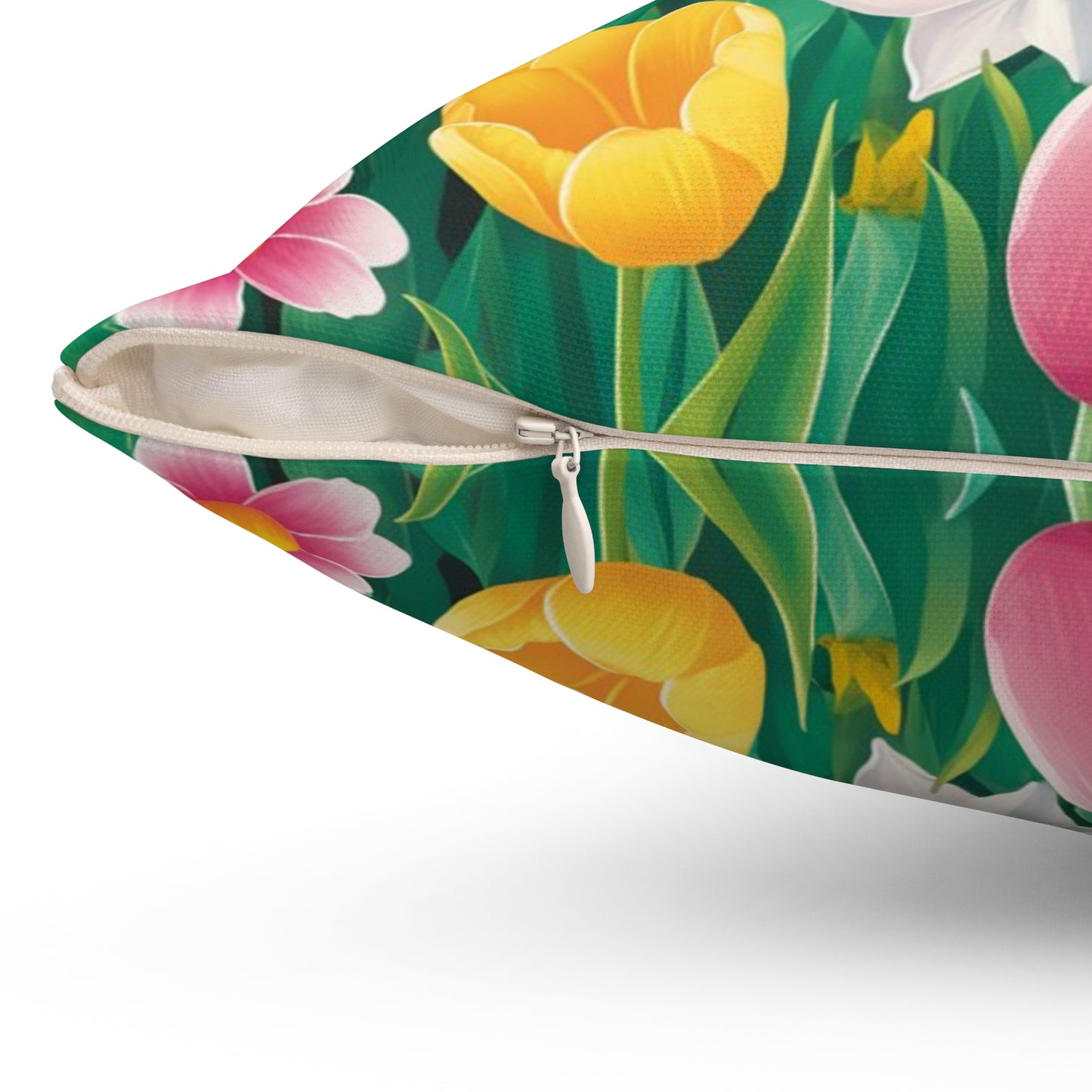 A vibrant and cheerful illustration for a spring pillow