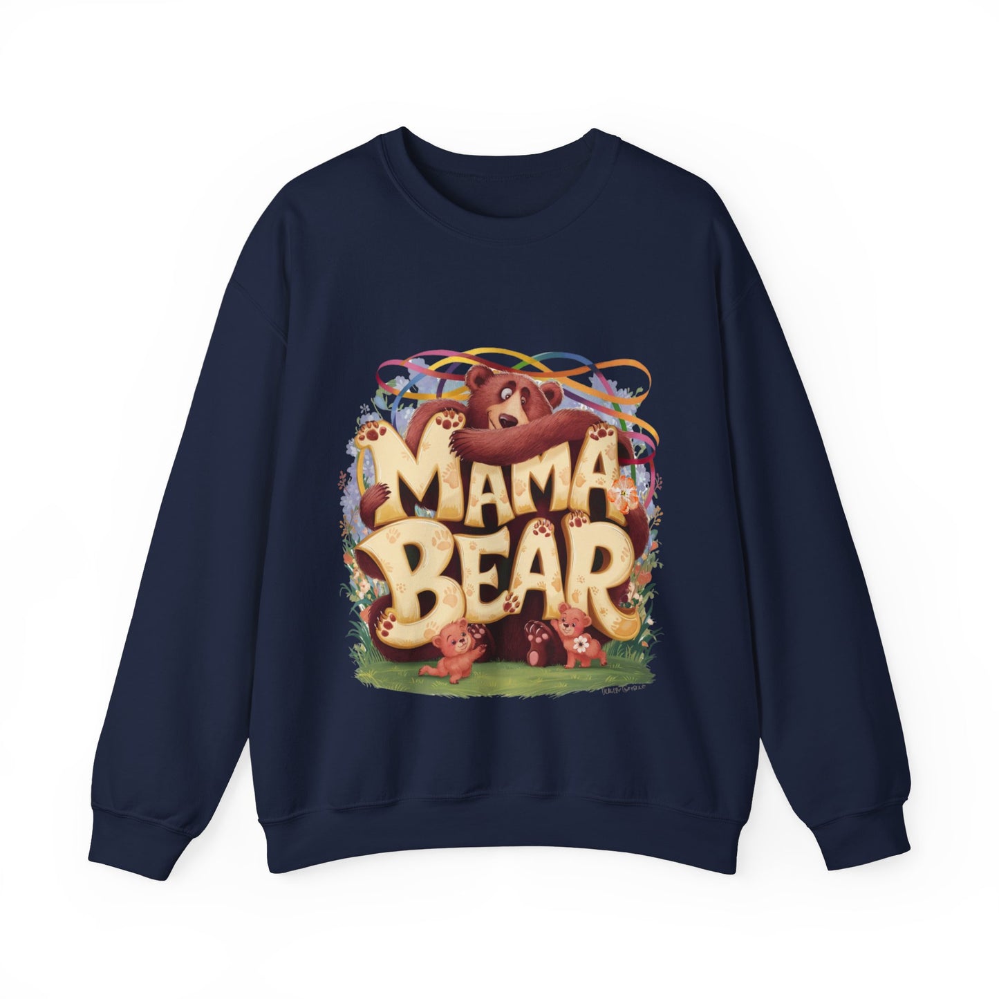 Sweatshirt Mama bear watches 2 children, mother day, new beby.