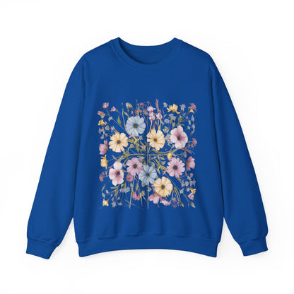 Flower Sweatshirts, Aesthetic Wildflower, Botanical Floral, Minimalist Sweatshirts for Women, Botanical Sweatshirt