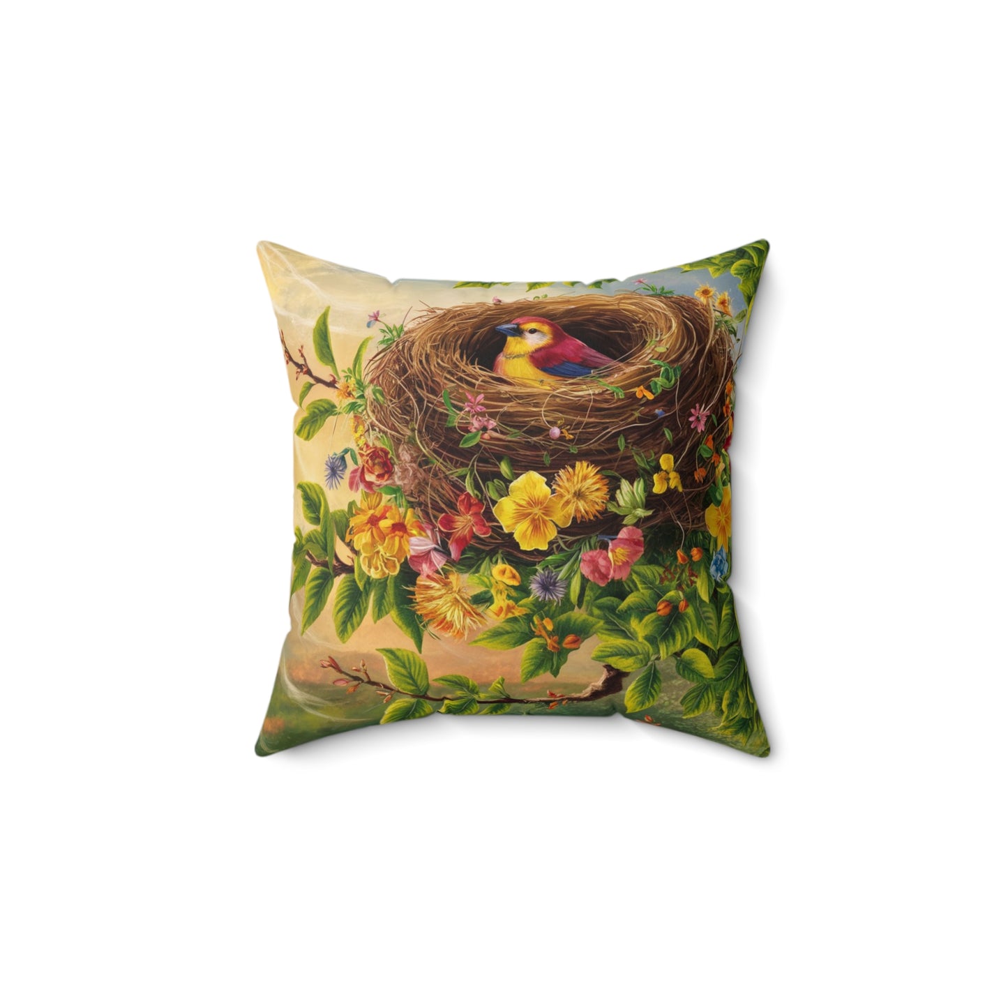 Pillow floral bird nest, loving mother