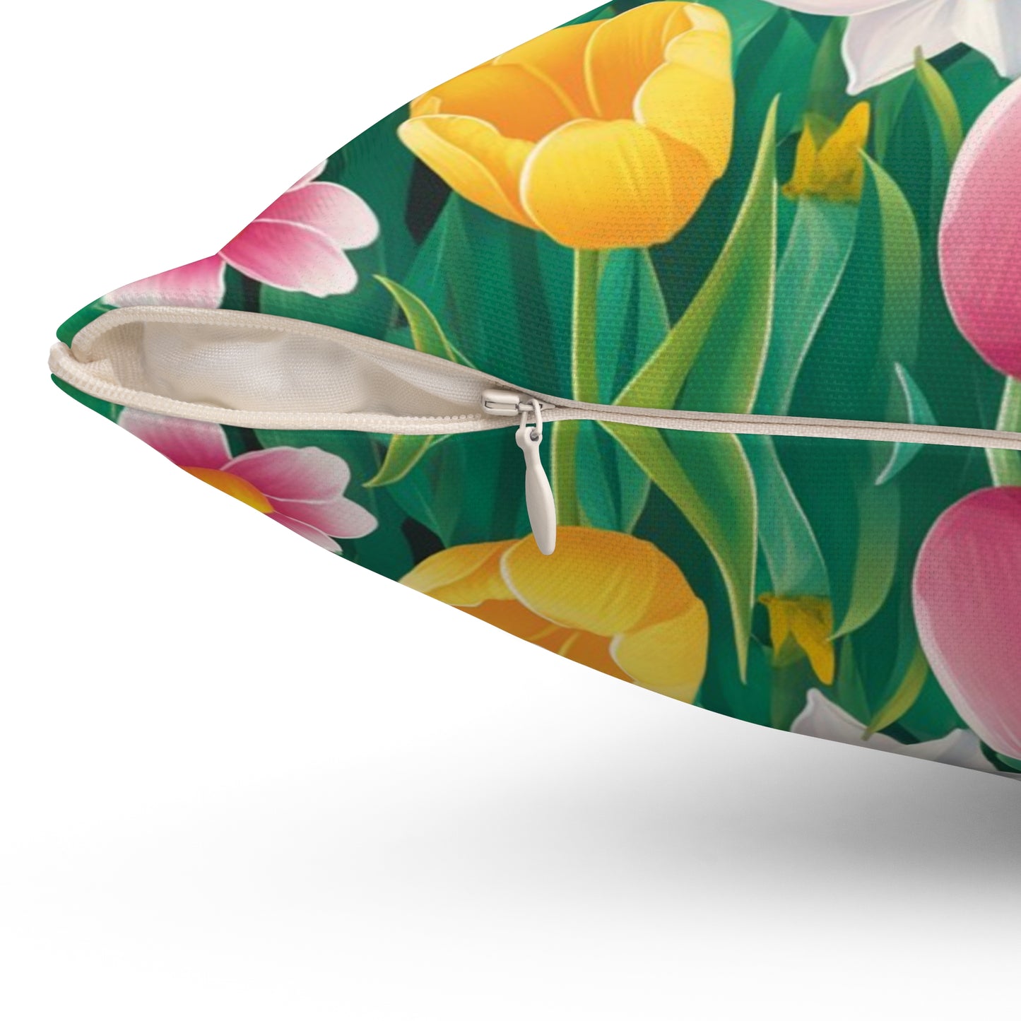 A vibrant and cheerful illustration for a spring pillow