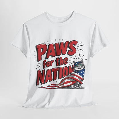 Patriotic Paws T-Shirt, 4th of July Shirt, American Cat Mama Shirt