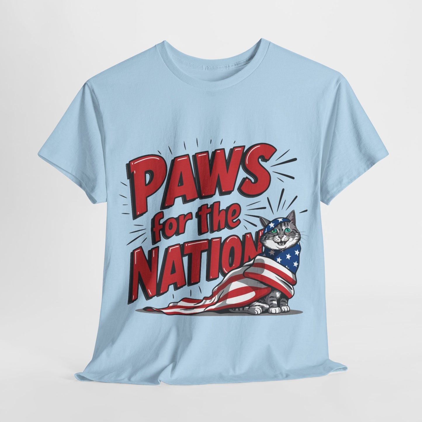 Patriotic Paws T-Shirt, 4th of July Shirt, American Cat Mama Shirt