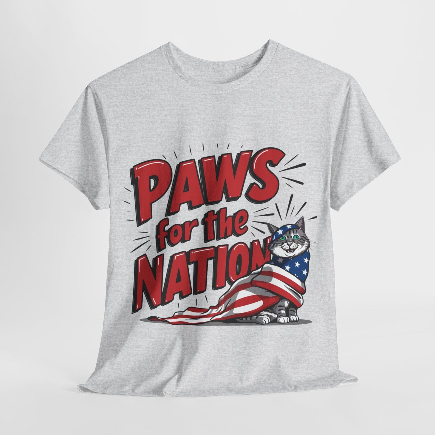 Patriotic Paws T-Shirt, 4th of July Shirt, American Cat Mama Shirt