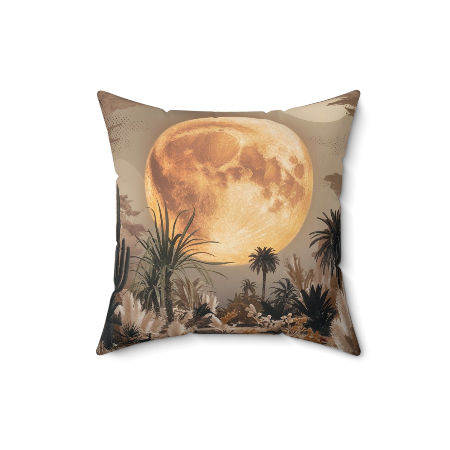 A captivating minimalist and surreal pillow that showcases a dreamy landscape