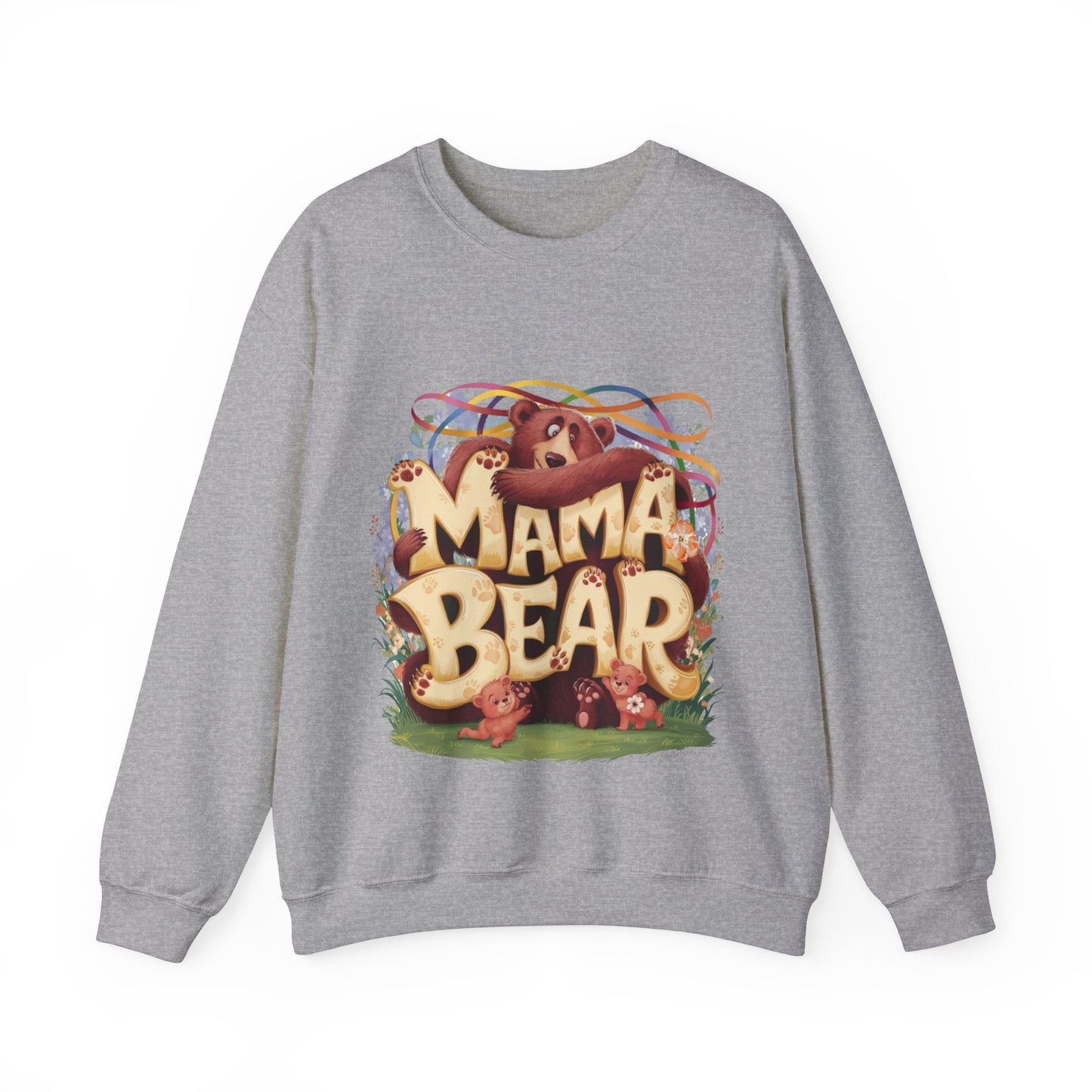 Sweatshirt Mama bear watches 2 children, mother day, new beby.