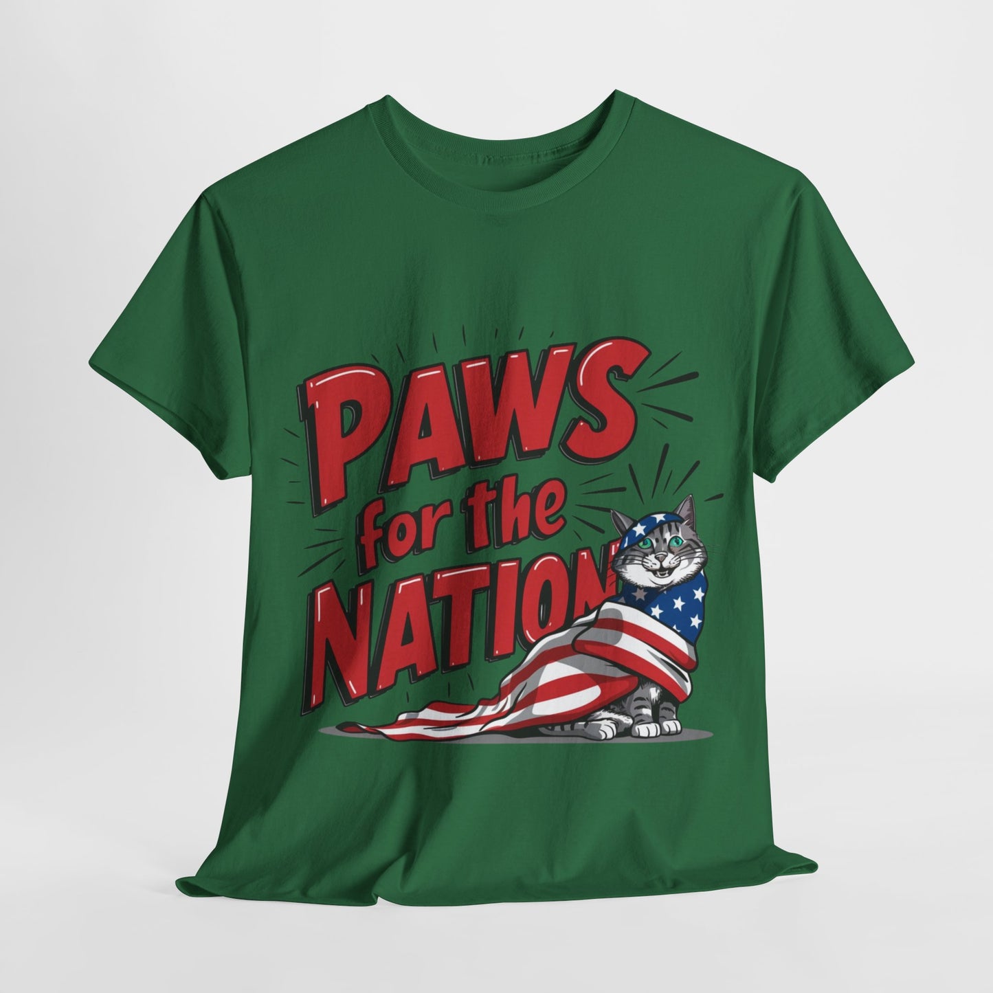 Patriotic Paws T-Shirt, 4th of July Shirt, American Cat Mama Shirt