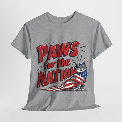 Patriotic Paws T-Shirt, 4th of July Shirt, American Cat Mama Shirt