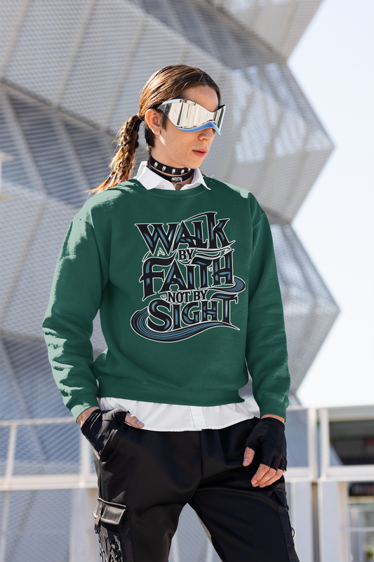 Walk by faith, not by sight Christian sweatshirt, Bible Verse, Easter Gift, Easter Shirt,  Religious Gifts, Valentines Day